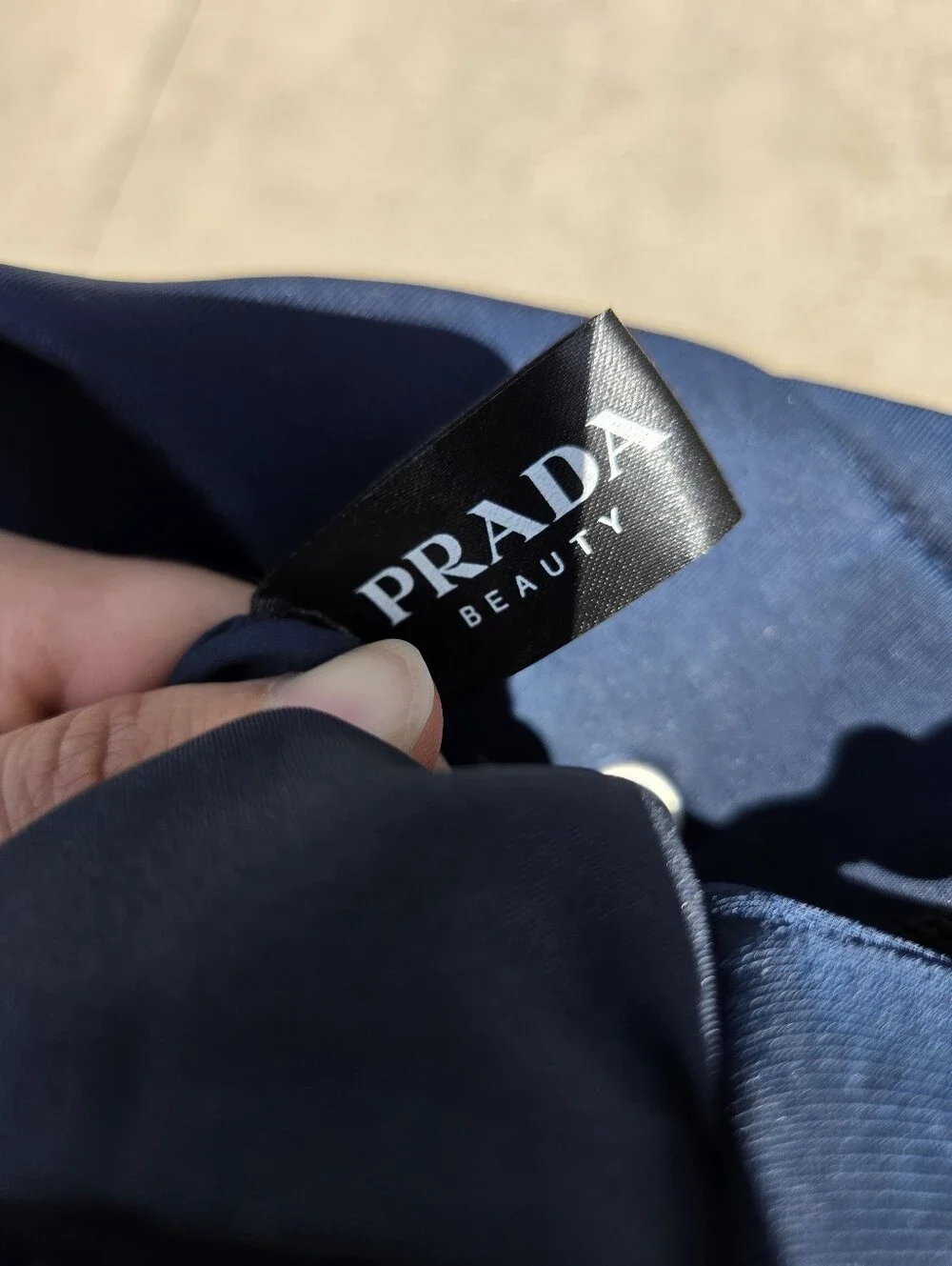 Prada Beauty Luna Rossa Drawstring Navy Blue Neoprene Sailing Beach Bag